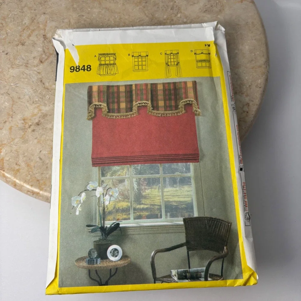 Simplicity Sewing Patterns Lot 5476 9848 Window Treatments Roman Shades Valance